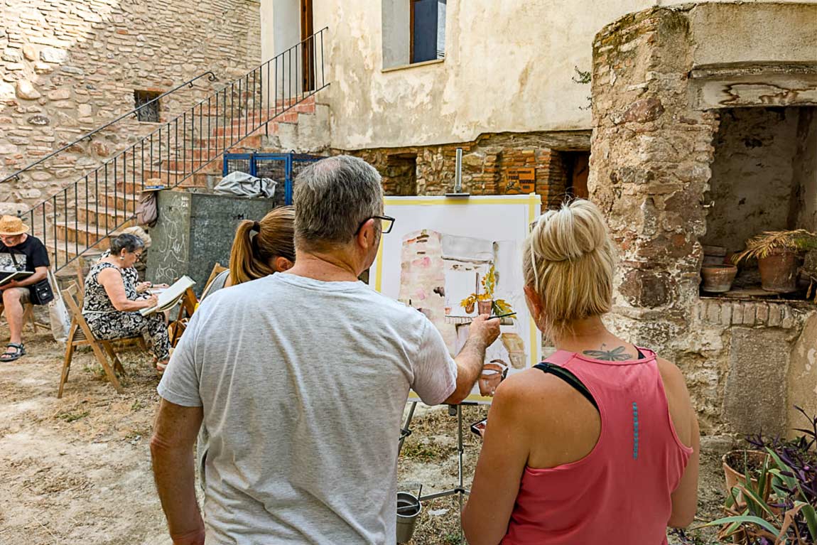 Un dels participants a la darrera edició del concurs de pintura de Santiga